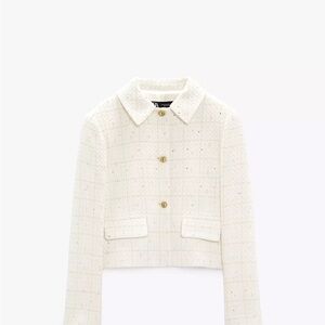 Textured plaid blazer zara